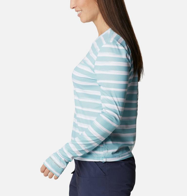 W Sun Deflector Summerdry LS Shirt | 363 | L, Color: Sea Wave Brush Stripe, image 3