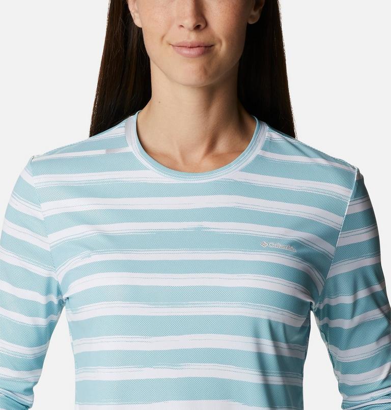 W Sun Deflector Summerdry LS Shirt | 363 | L, Color: Sea Wave Brush Stripe, image 4