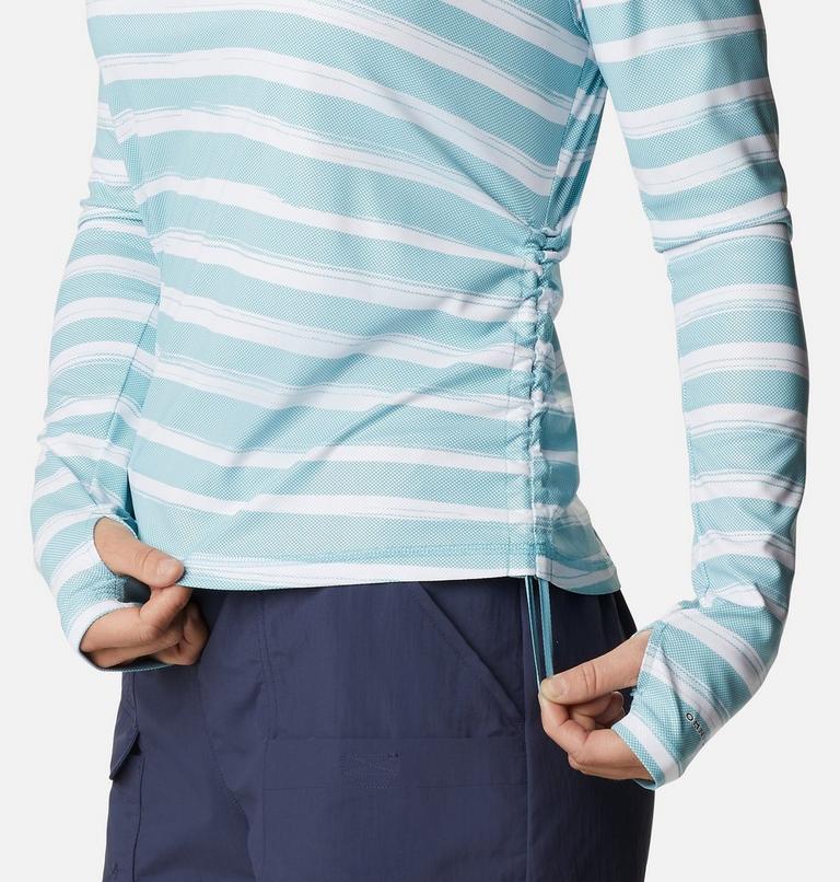 W Sun Deflector Summerdry LS Shirt | 363 | L, Color: Sea Wave Brush Stripe, image 6