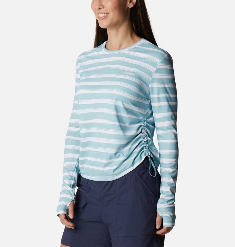 W Sun Deflector Summerdry LS Shirt | 363 | L, Color: Sea Wave Brush Stripe, image 7