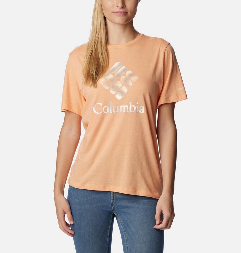 Bluebird Day Relaxed Crew Neck, Color: Peach Hthr, CSC Stacked Graphic, image 1