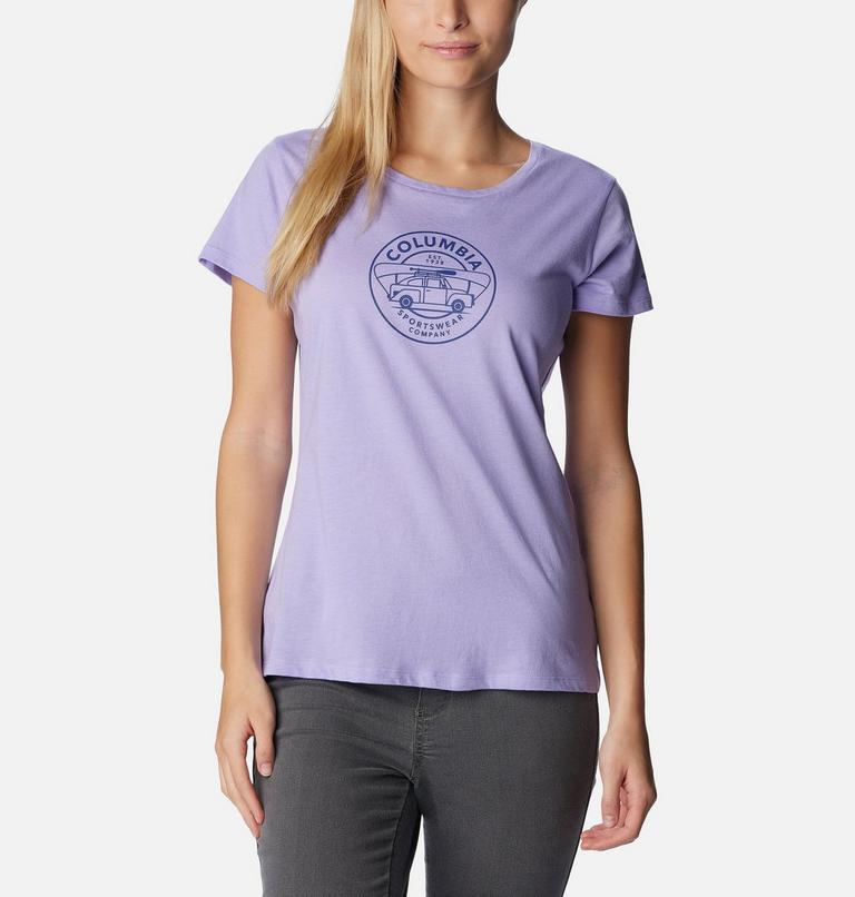 Daisy Days SS Graphic Tee | 535 | XL, Color: Frosted Purple Hthr, Journey to Joy Grx, image 1