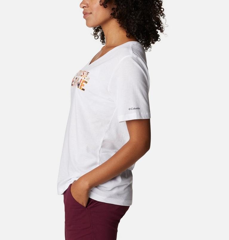 Bluebird Day Relaxed V Neck, Color: White, Be Outdoors, image 3