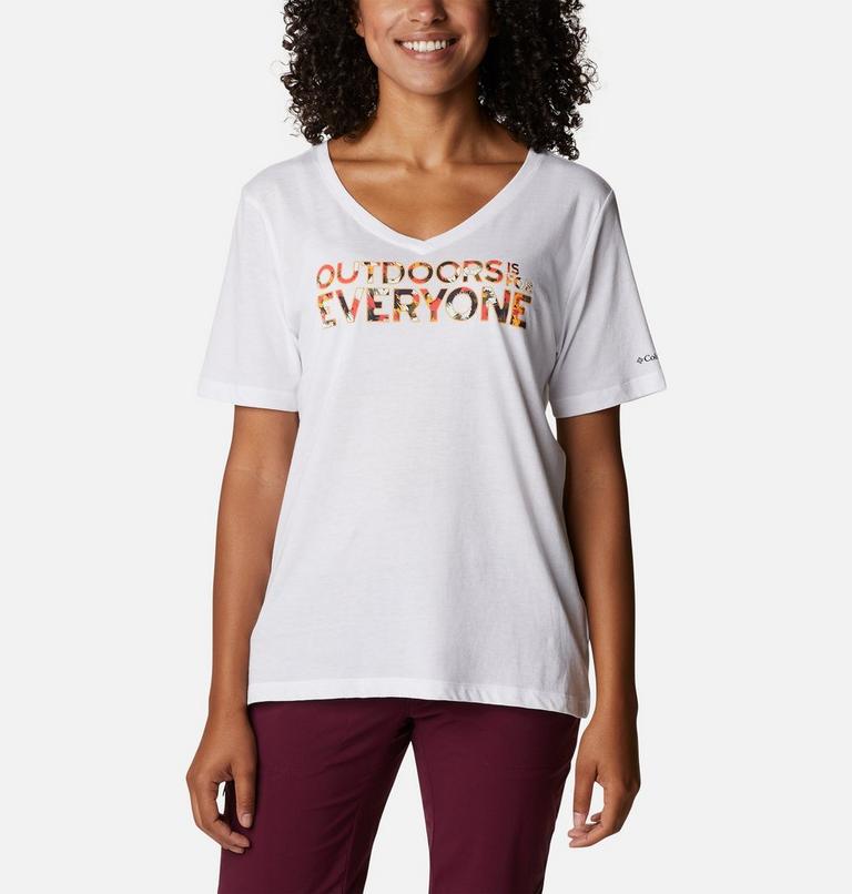 Bluebird Day Relaxed V Neck, Color: White, Be Outdoors, image 1