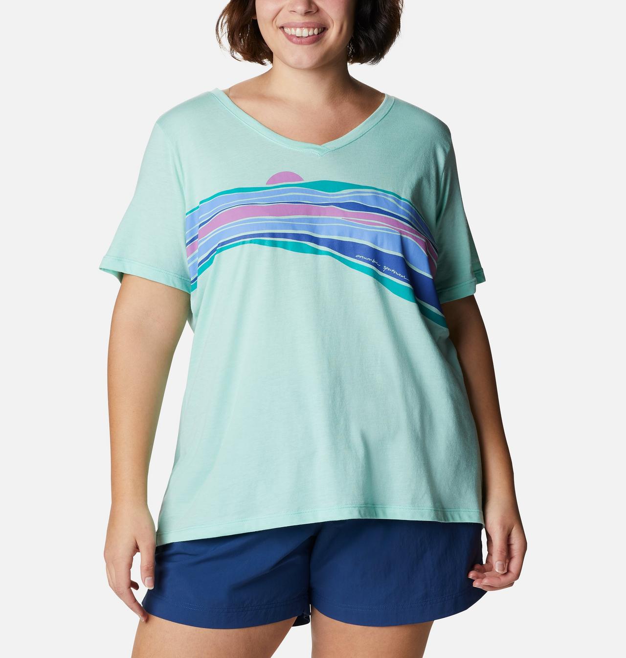 Women's Bluebird Day™ Relaxed V- Neck Shirt - Plus Size 1