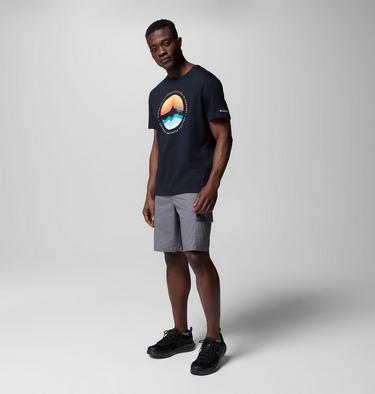 Path Lake II Graphic T-Shirt für Männer, Color: Black, Circular Linescape, image 6