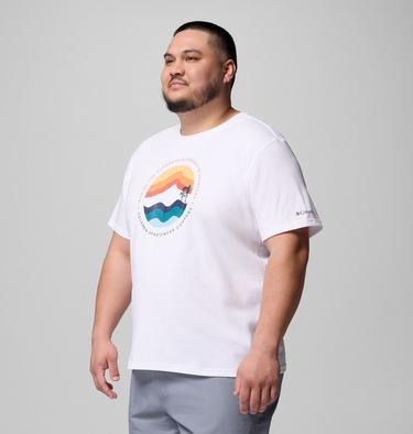 Path Lake II T-Shirt mit Grafik für Männer – erweiterte Größenauswahl, Color: White, Circular Linescape, image 12