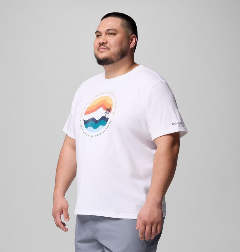 Path Lake II T-Shirt mit Grafik für Männer – erweiterte Größenauswahl, Color: White, Circular Linescape, image 4