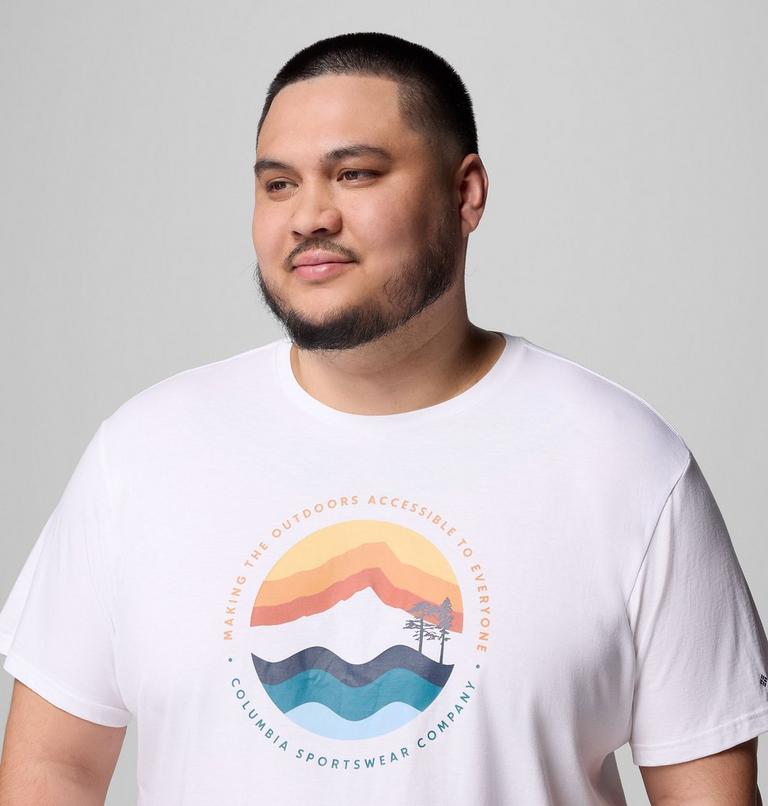 Path Lake II T-Shirt mit Grafik für Männer – erweiterte Größenauswahl, Color: White, Circular Linescape, image 5