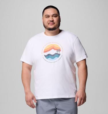 Path Lake II T-Shirt mit Grafik für Männer – erweiterte Größenauswahl, Color: White, Circular Linescape, image 9