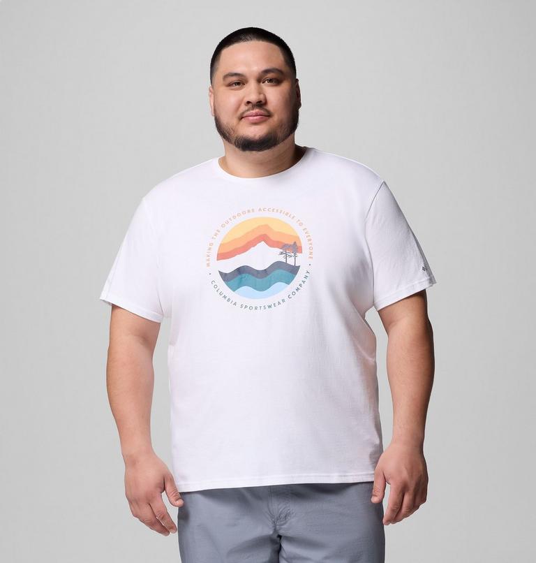 Path Lake II T-Shirt mit Grafik für Männer – erweiterte Größenauswahl, Color: White, Circular Linescape, image 1