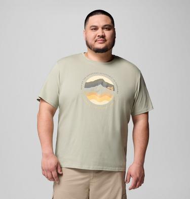 Men's Path Lake II Graphic T-Shirt - Extended Size, Color: Safari, Circular Linescape, image 5