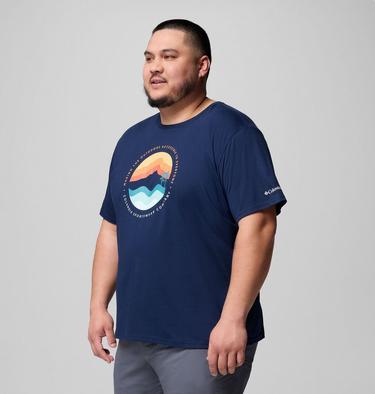 Men's Path Lake II Graphic T-Shirt - Extended Size, Color: Collegiate Navy, Circular Linescape, image 4