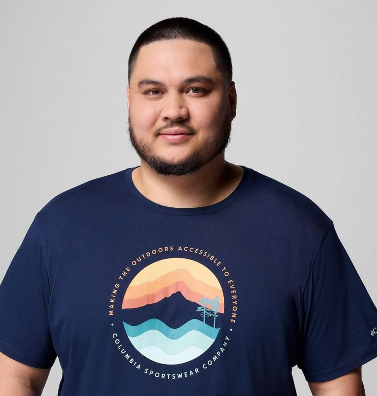 Men's Path Lake II Graphic T-Shirt - Extended Size, Color: Collegiate Navy, Circular Linescape, image 5
