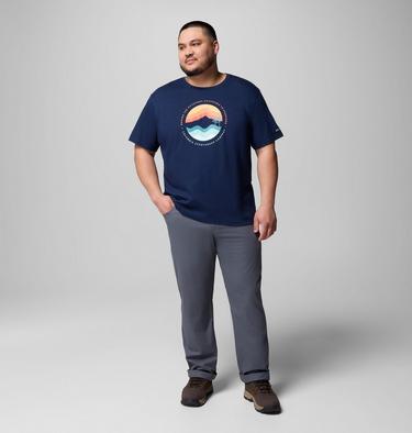 Men's Path Lake II Graphic T-Shirt - Extended Size, Color: Collegiate Navy, Circular Linescape, image 2