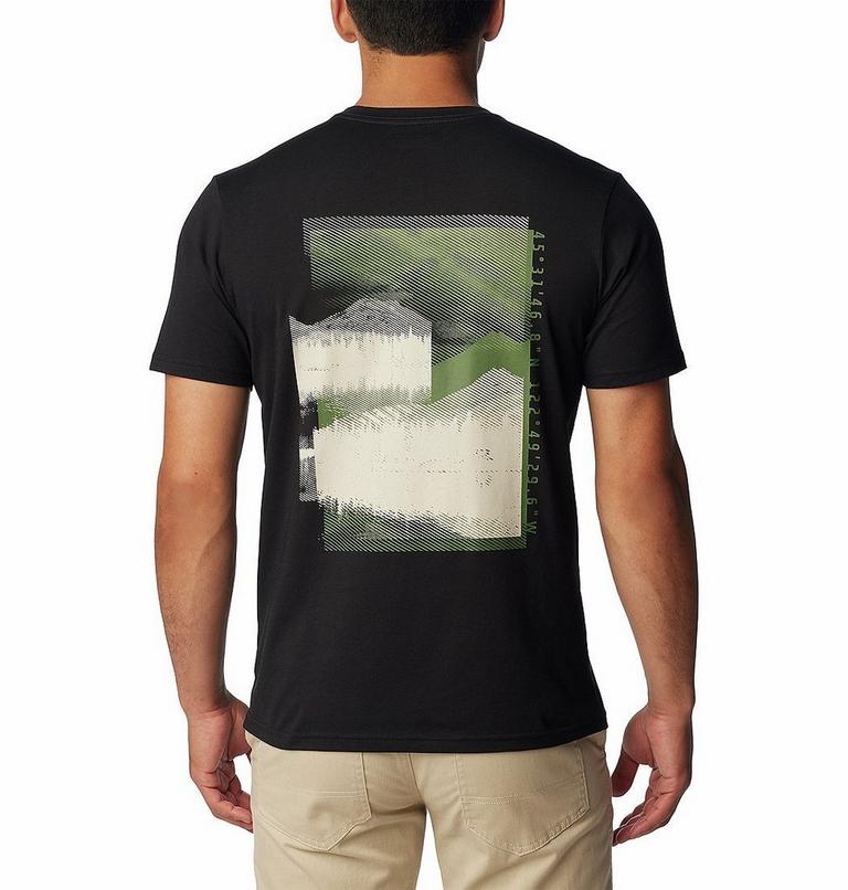 Men's Rapid Ridge II Organic Cotton T-Shirt, Color: Black, Tonal Treescape, image 1