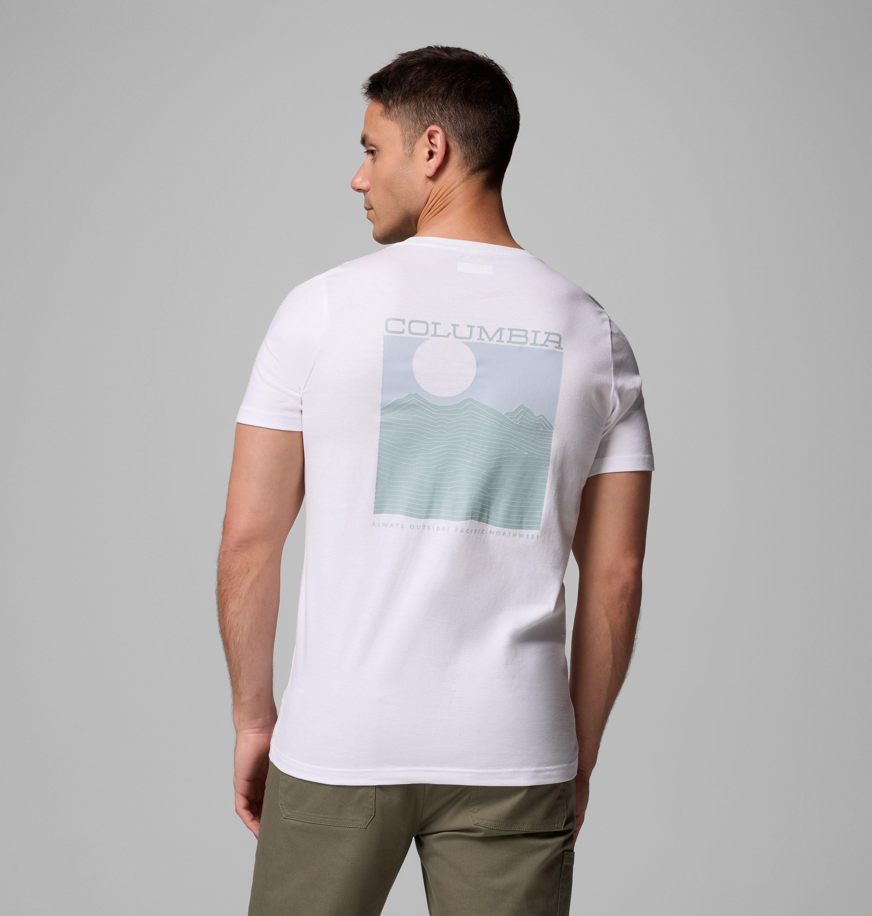 Columbia Sportswear Men's White Columbia - Rapid Ridge™ Ii Organic Cotton T-Shirt - Framed Landscape Xxl