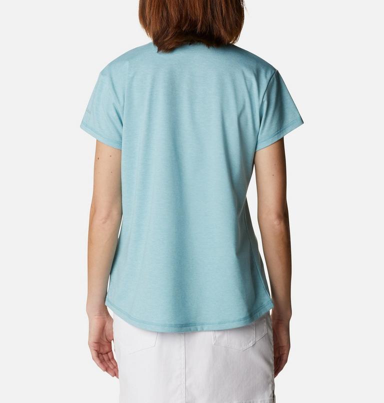 Women’s Sun Trek Technical T-Shirt, Color: Sea Wave Heather, image 2