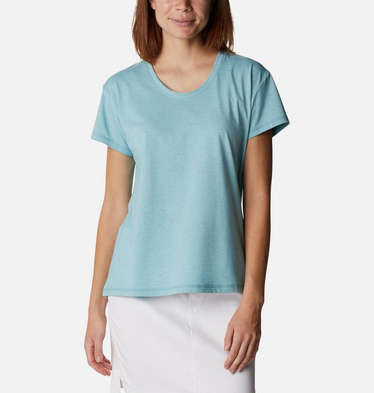 Women’s Sun Trek Technical T-Shirt, Color: Sea Wave Heather, image 1