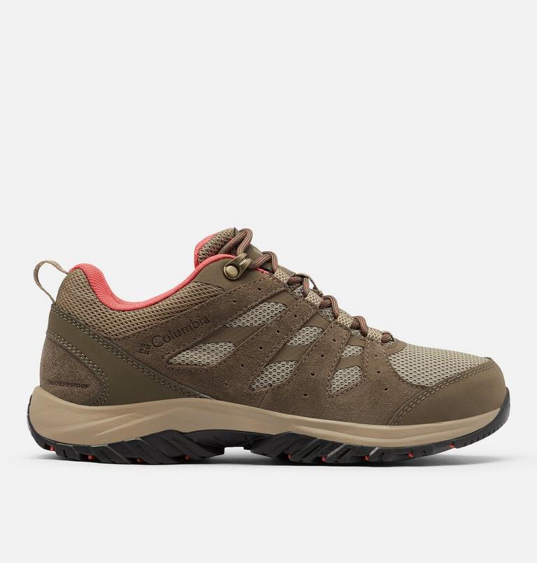 Womens Redmond III Low Waterproof Shoe, Color: Pebble, Red Coral, image 1