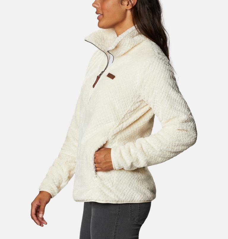Women&rsquo;s Fire Side Half Zip Sherpa Fleece, Color: Chalk, image 3
