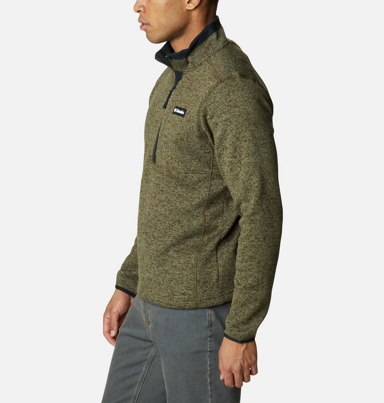 Sweater Weather Half Zip | 319 | XL, Color: Olive Green Heather, Black, image 3