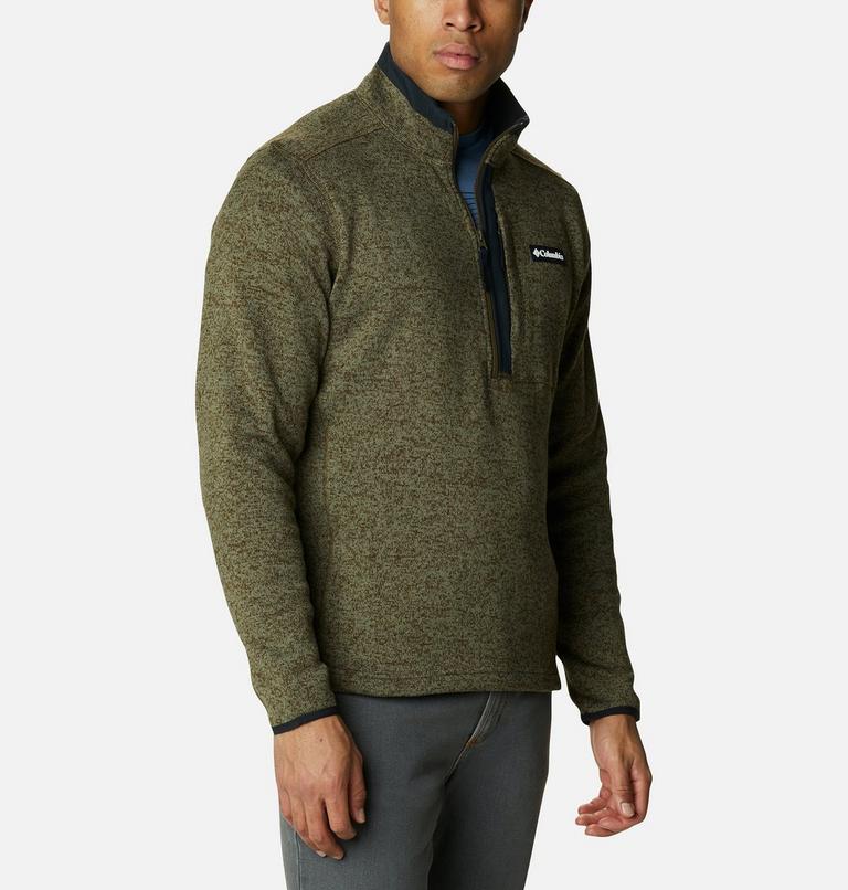 Sweater Weather Half Zip | 319 | XL, Color: Olive Green Heather, Black, image 5