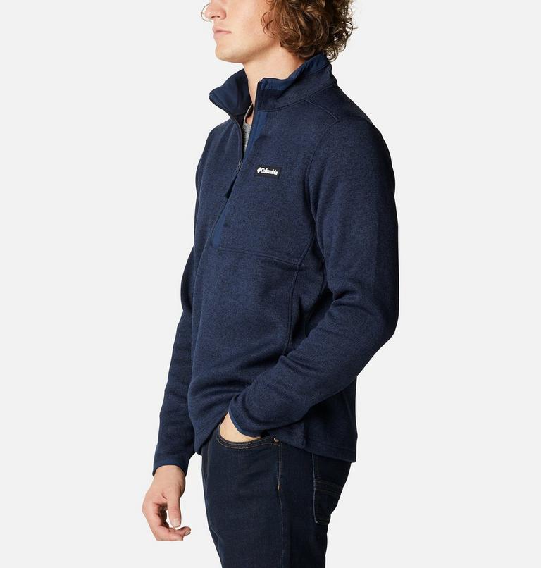 Men's Sweater Weather Half Zip Fleece, Color: Collegiate Navy Heather, Collegiate Navy, image 3