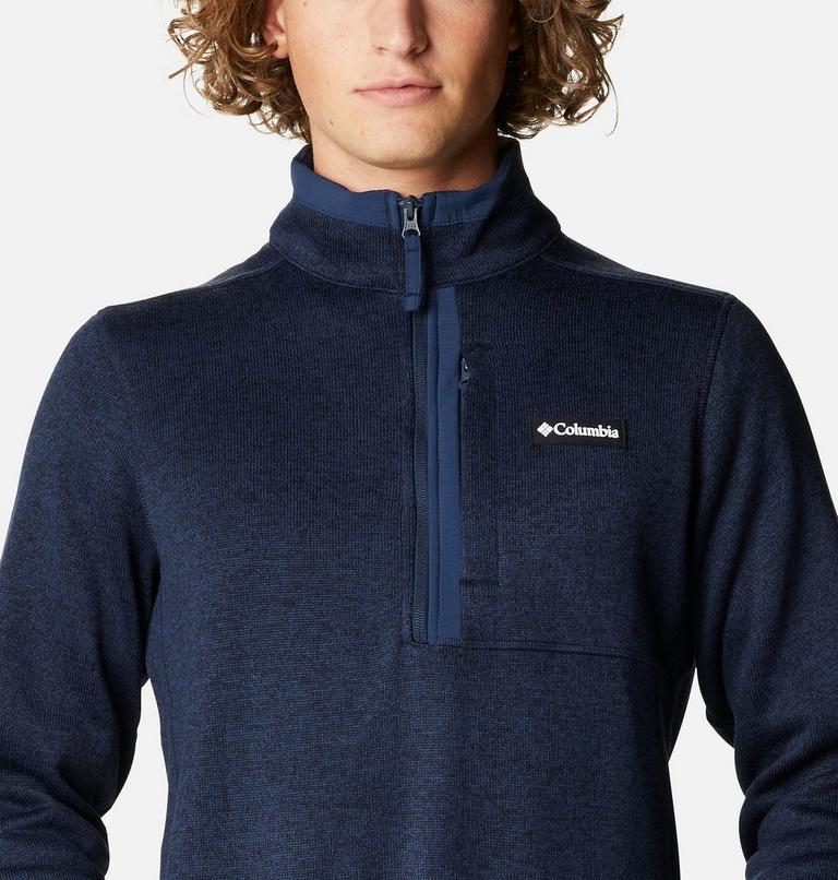 Men's Sweater Weather Half Zip Fleece, Color: Collegiate Navy Heather, Collegiate Navy, image 4