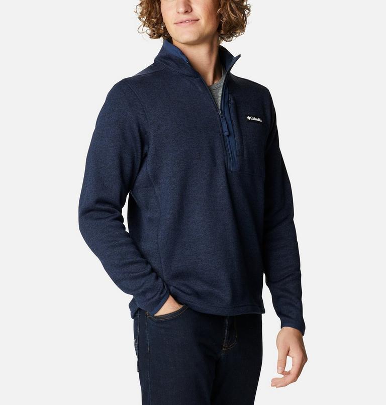 Men's Sweater Weather Half Zip Fleece, Color: Collegiate Navy Heather, Collegiate Navy, image 5