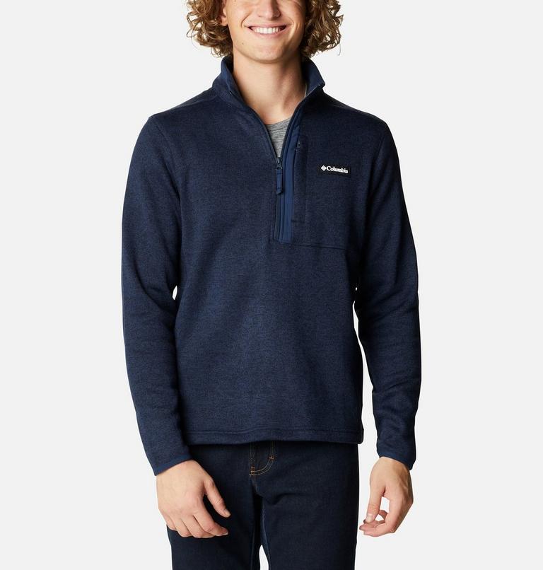 Men's Sweater Weather Half Zip Fleece, Color: Collegiate Navy Heather, Collegiate Navy, image 1