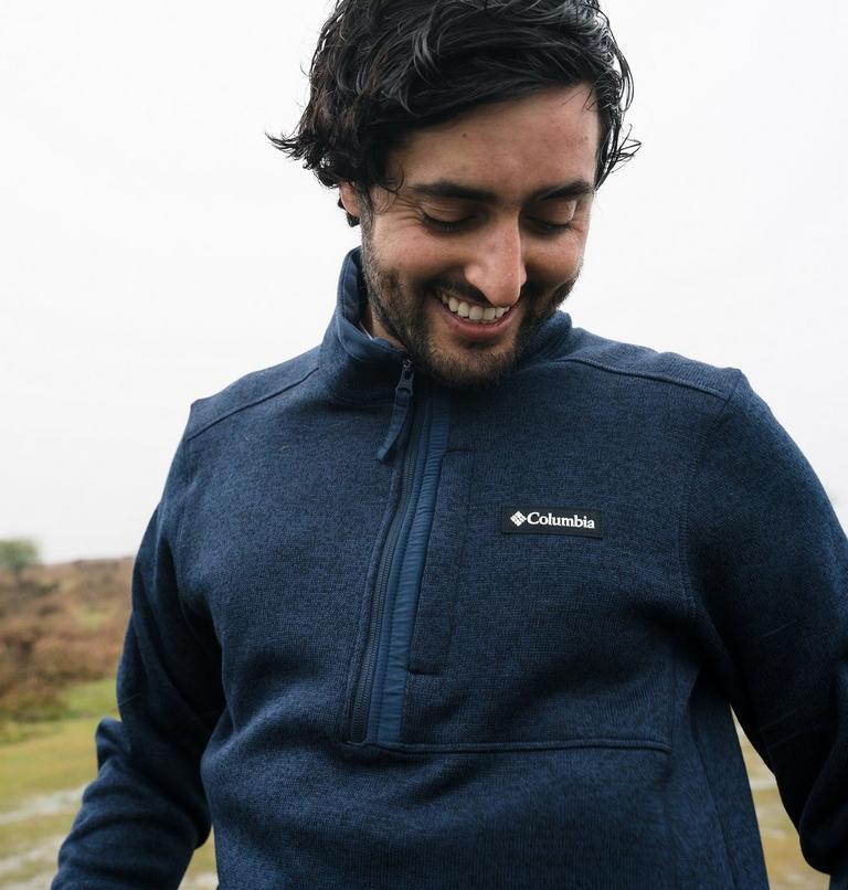 Men's Sweater Weather Half Zip Fleece, Color: Collegiate Navy Heather, Collegiate Navy, image 6