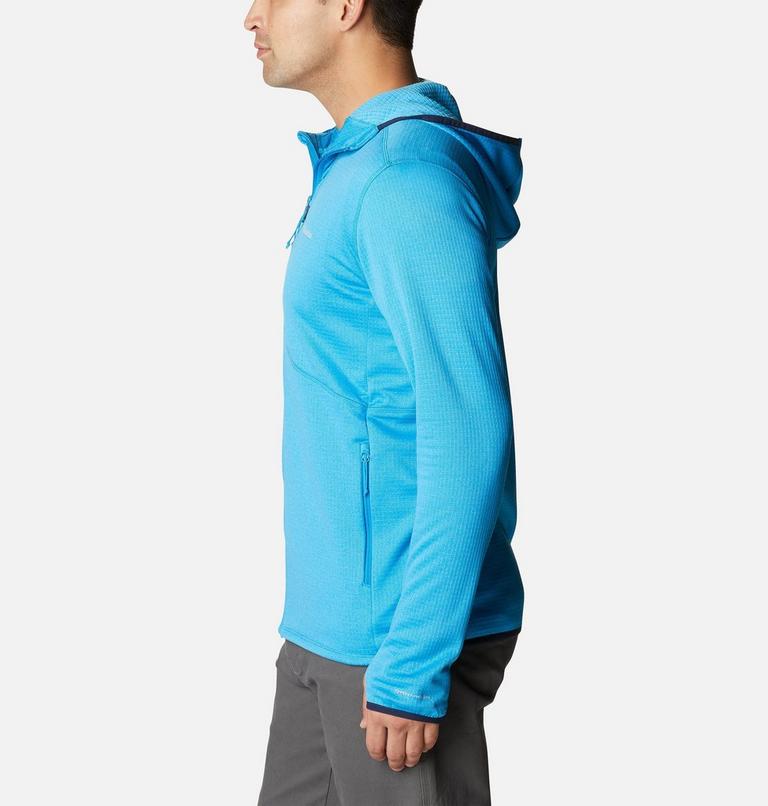 Men's Park View Full Zip Fleece Hoodie, Color: Compass Blue Heather, image 3