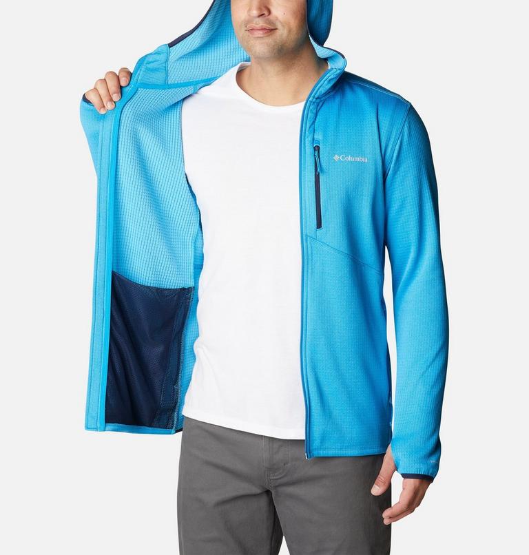 Men's Park View Full Zip Fleece Hoodie, Color: Compass Blue Heather, image 5