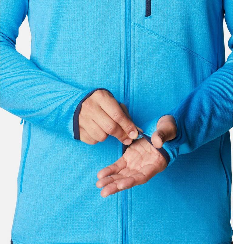 Men's Park View Full Zip Fleece Hoodie, Color: Compass Blue Heather, image 6
