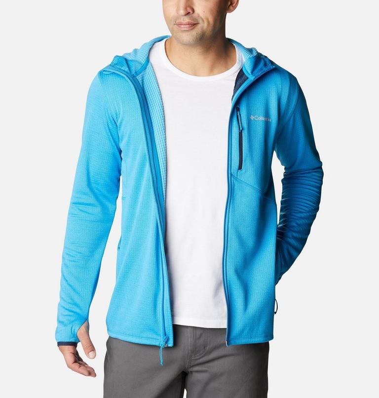 Men's Park View Full Zip Fleece Hoodie, Color: Compass Blue Heather, image 8