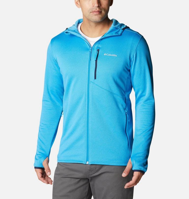 Men's Park View Full Zip Fleece Hoodie, Color: Compass Blue Heather, image 1