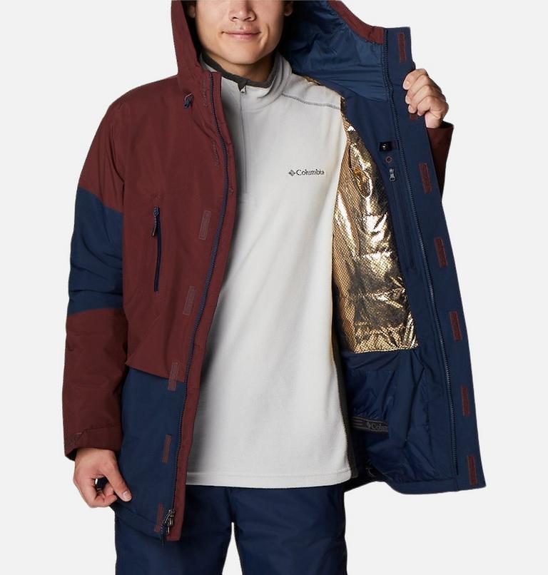 Men's Aerial Ascender Waterproof Ski Jacket, Color: Collegiate Navy, Elderberry, image 6
