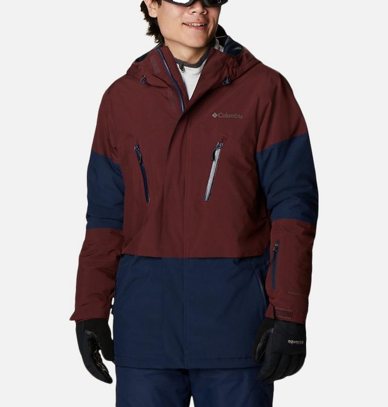 Men's Aerial Ascender Waterproof Ski Jacket, Color: Collegiate Navy, Elderberry, image 1
