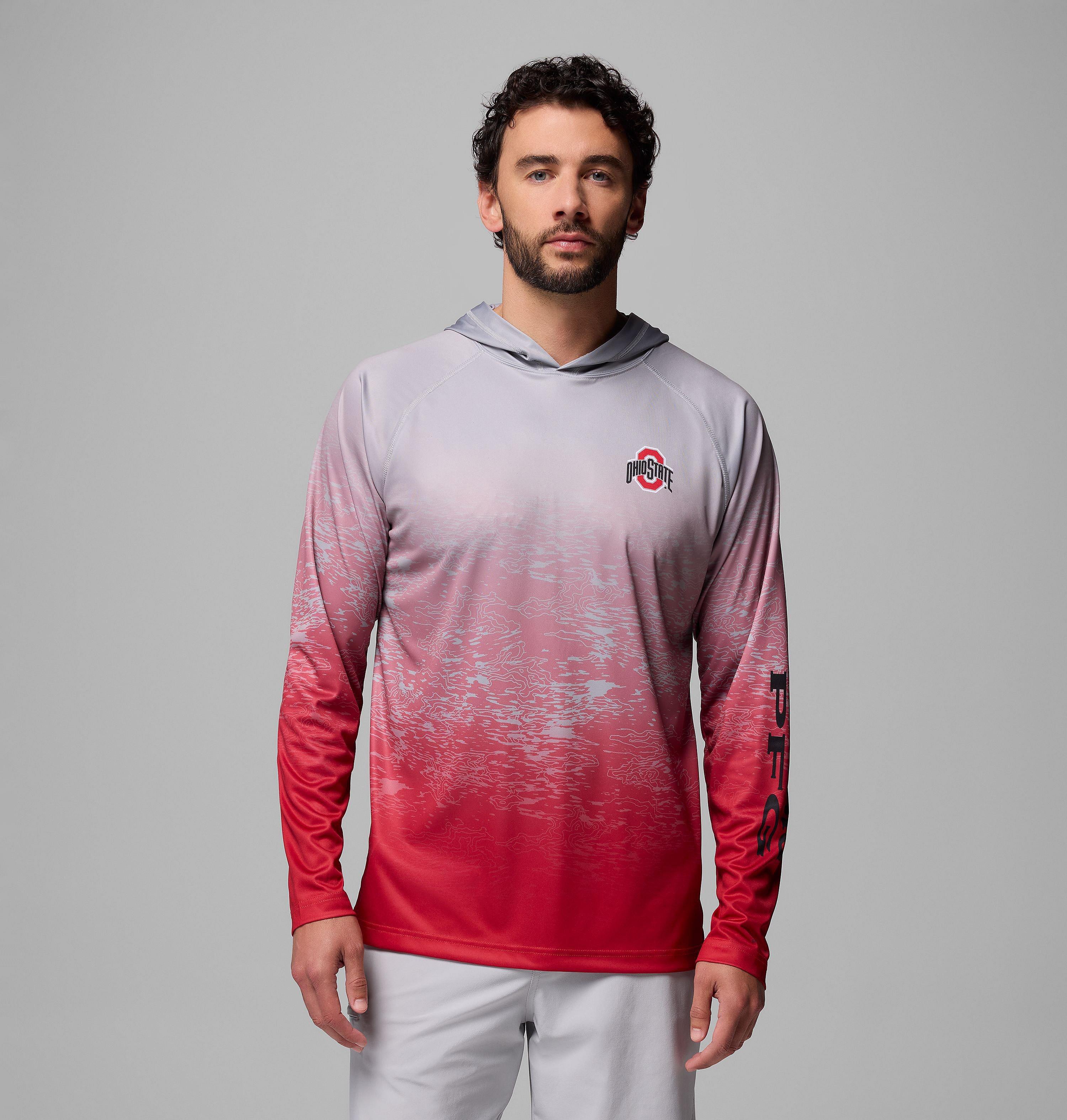 Columbia Men's Collegiate PFG Super Terminal Tackle  Hoodie - Ohio State-