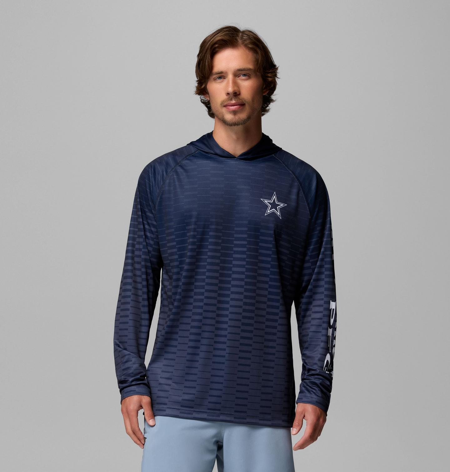 Мужское худи Columbia PFG Super Terminal Tackle - Dallas Cowboys, цвет: Тёмно-синий — фото 1