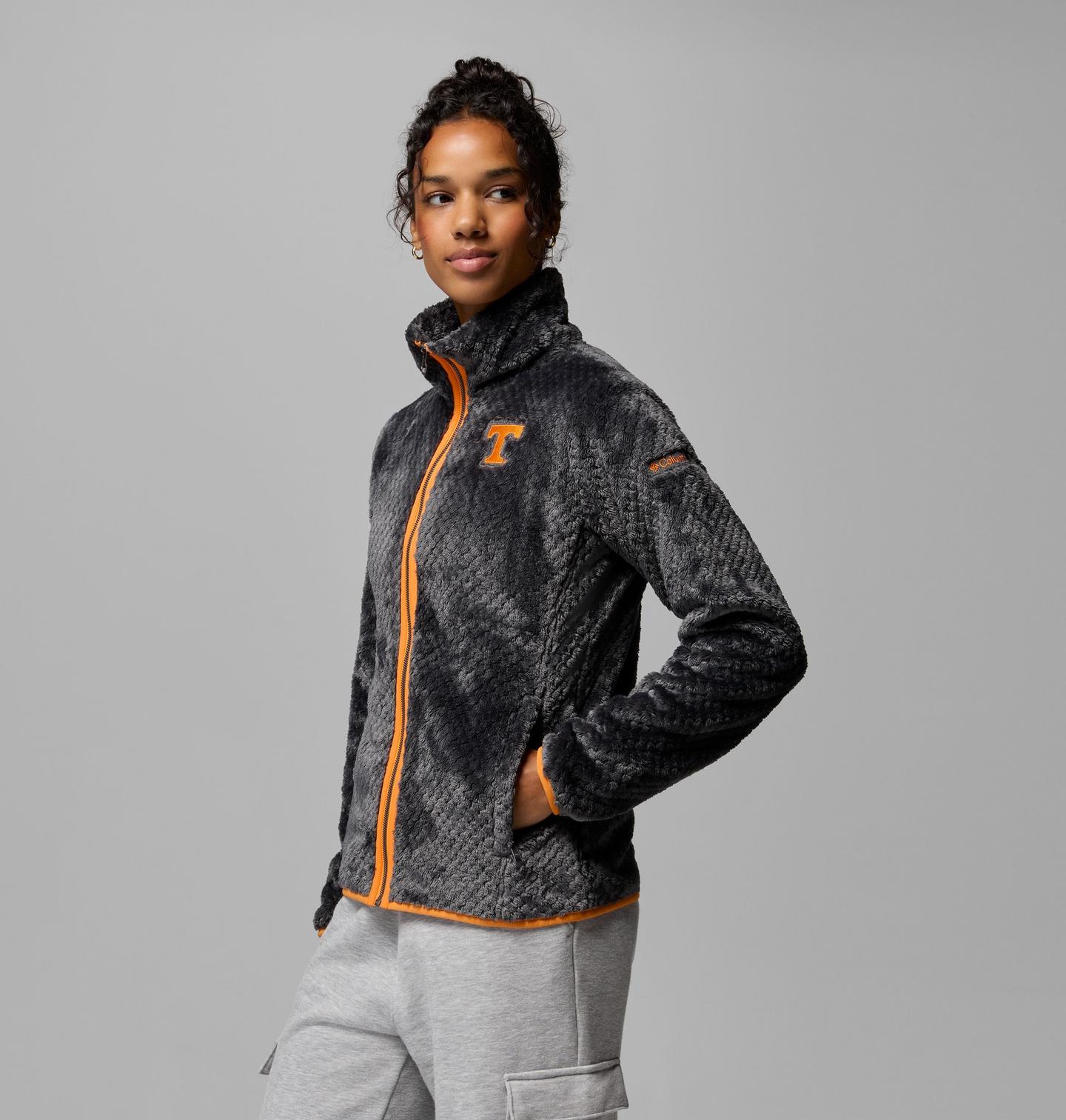 Женская флисовая куртка Columbia Collegiate Fire Side II из шерпы, Tennessee, цвет: Ut - Shark — фото 4