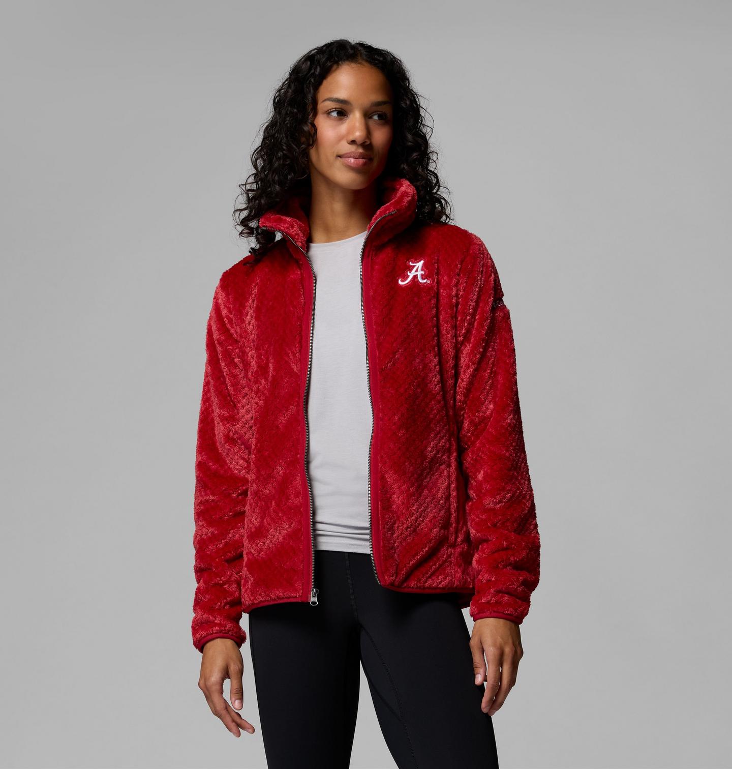 Женские куртки Columbia Collegiate Fire Side II Sherpa Full Zip Fleece - Alabama, цвет: Красный бархатный — фото 4
