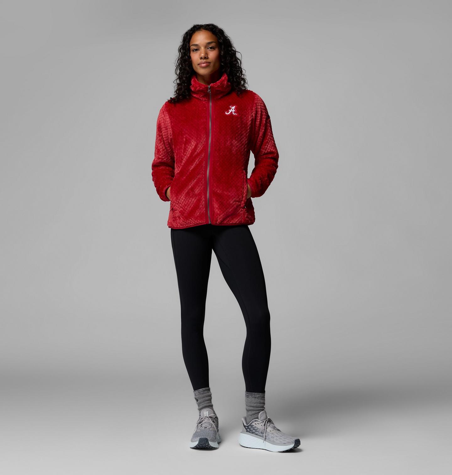 Женские куртки Columbia Collegiate Fire Side II Sherpa Full Zip Fleece - Alabama, цвет: Красный бархатный — фото 2