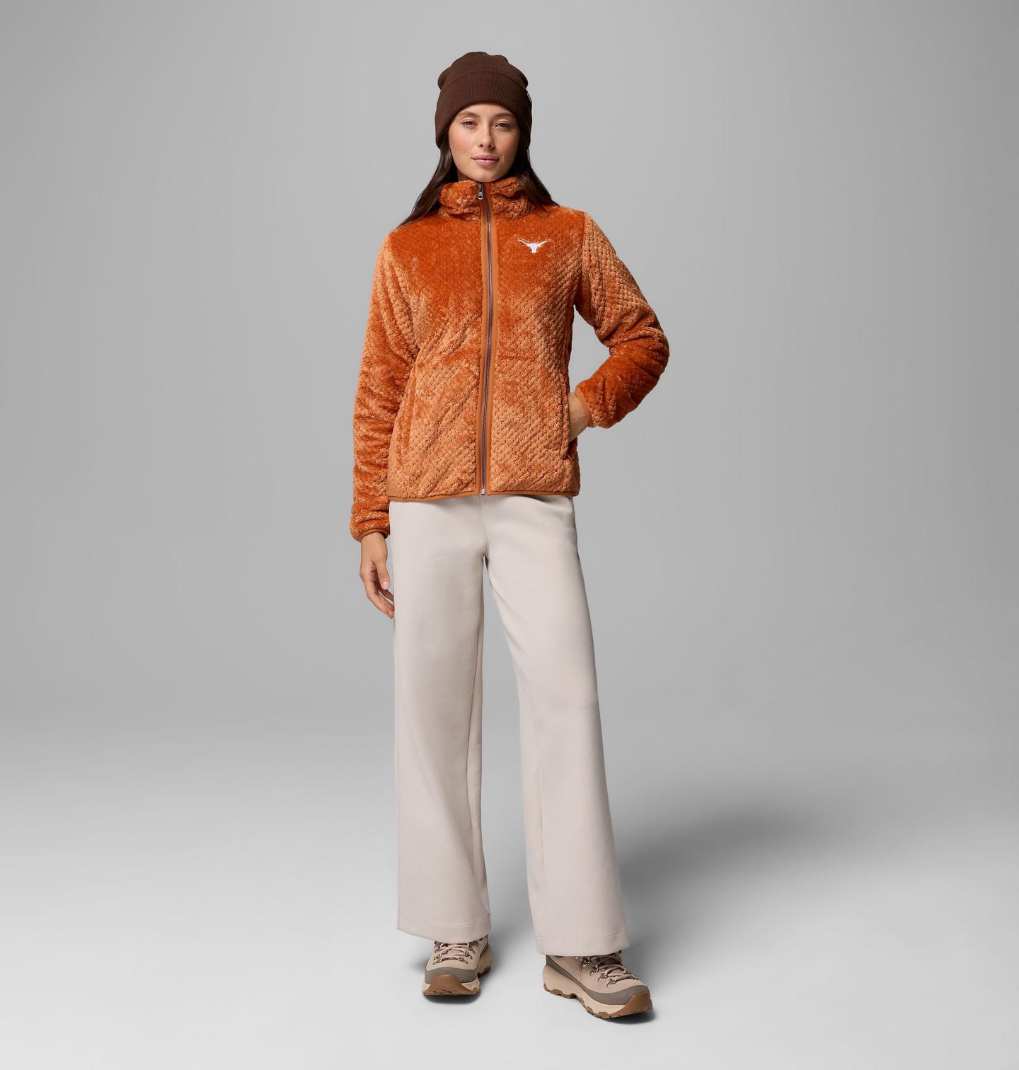 Женская флисовая куртка Columbia Collegiate Fire Side II из шерпы, Texas, цвет: Кедровый — фото 2