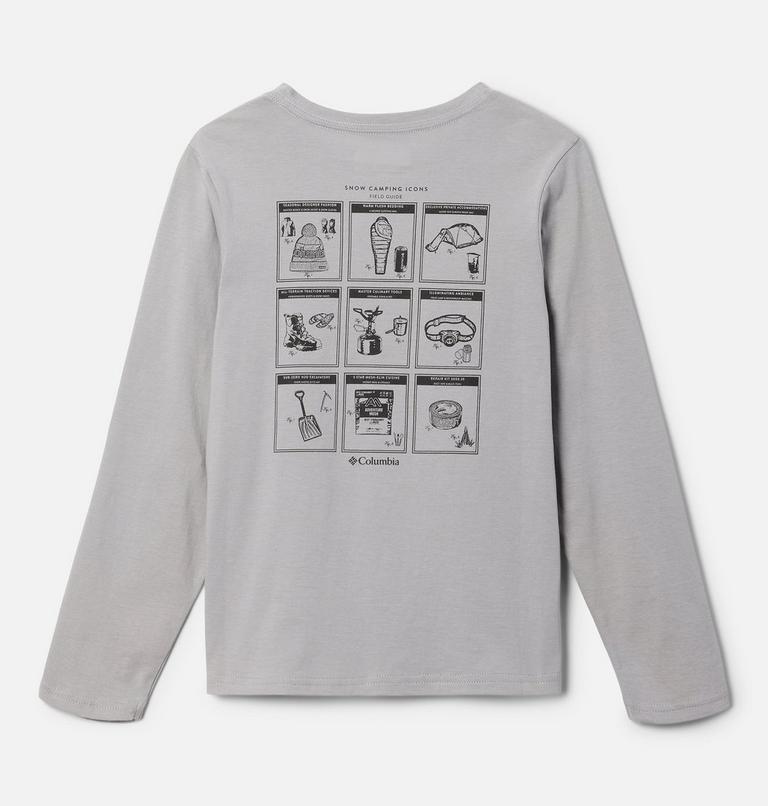 Boys' Dobson Pass Long Sleeve Graphic T-Shirt, Color: Columbia Grey, Outdoor Fun Icons, image 2