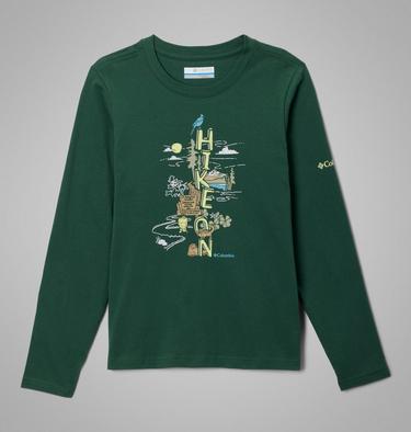 Boys' Dobson Pass Long Sleeve Graphic T-Shirt, Color: Rain Forest, Hike On, image 5