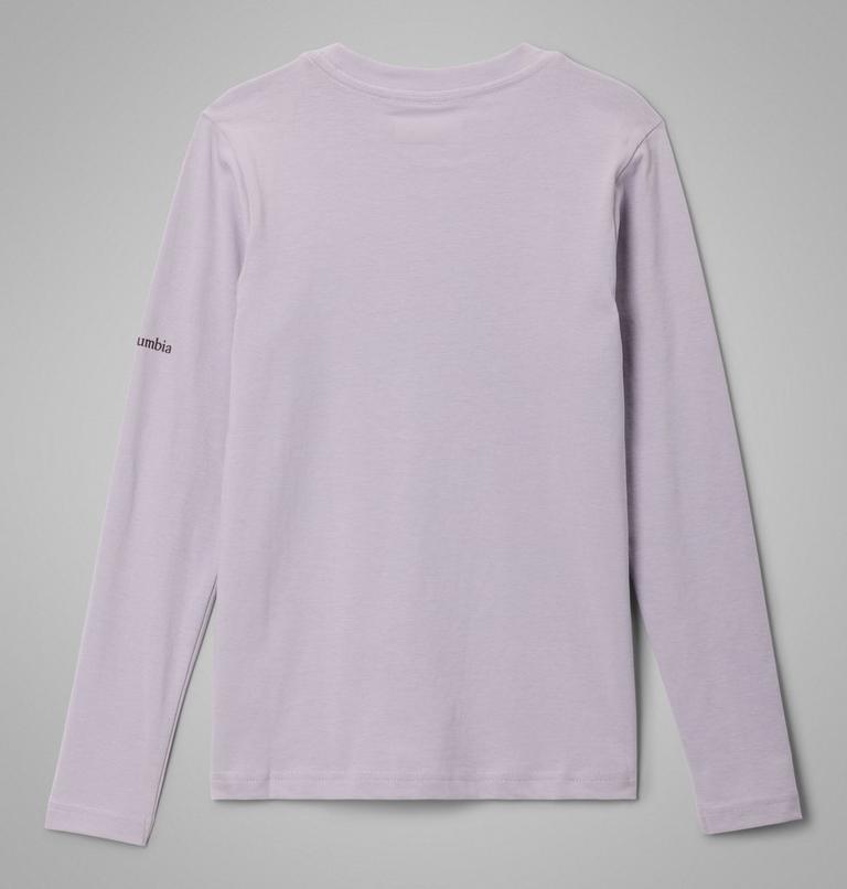 Girls' Hazeldel Hill Long Sleeve Graphic T-Shirt, Color: Lavender Pearl, Barely Printed, image 2