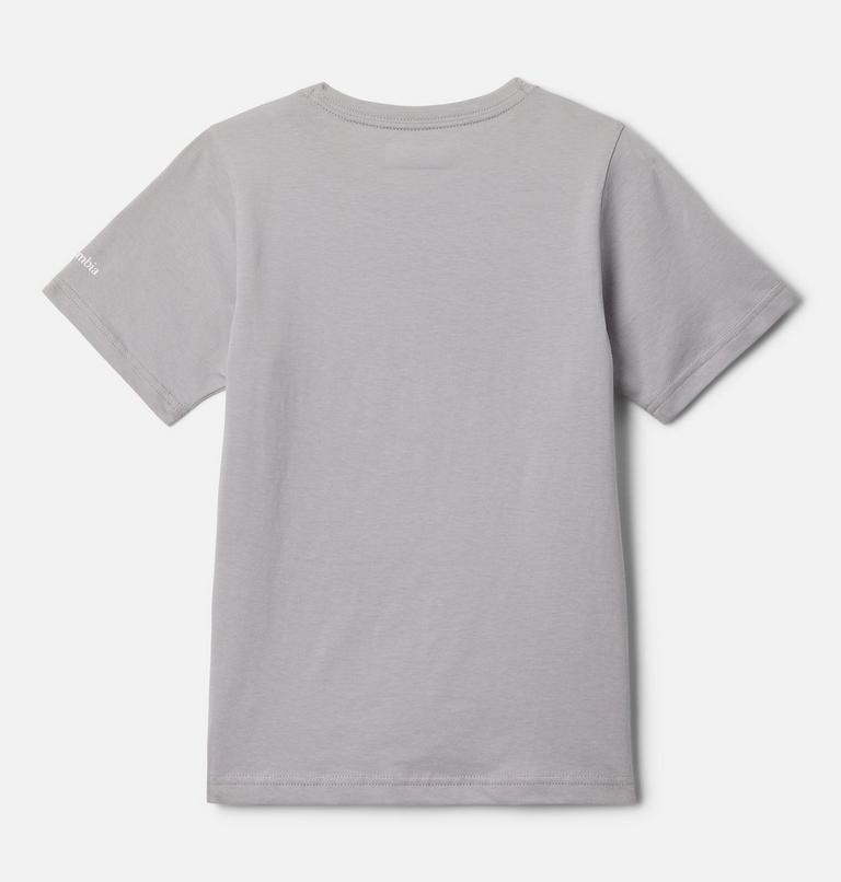 Boy's Basin Ridge Organic Cotton Graphic T-Shirt, Color: Columbia Grey, Outlined Lockup Camo, image 2