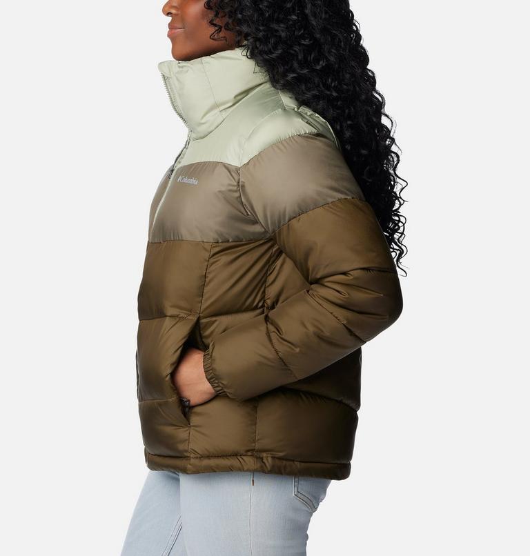 Puffect Color Blocked Jacket, Color: Olive Green, Stone Green, Safari, image 3